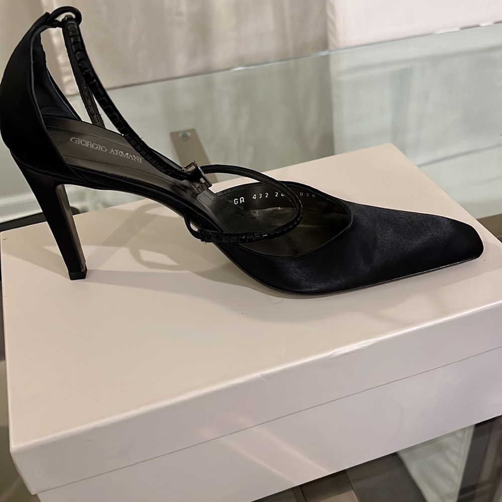 Black Satin Heels